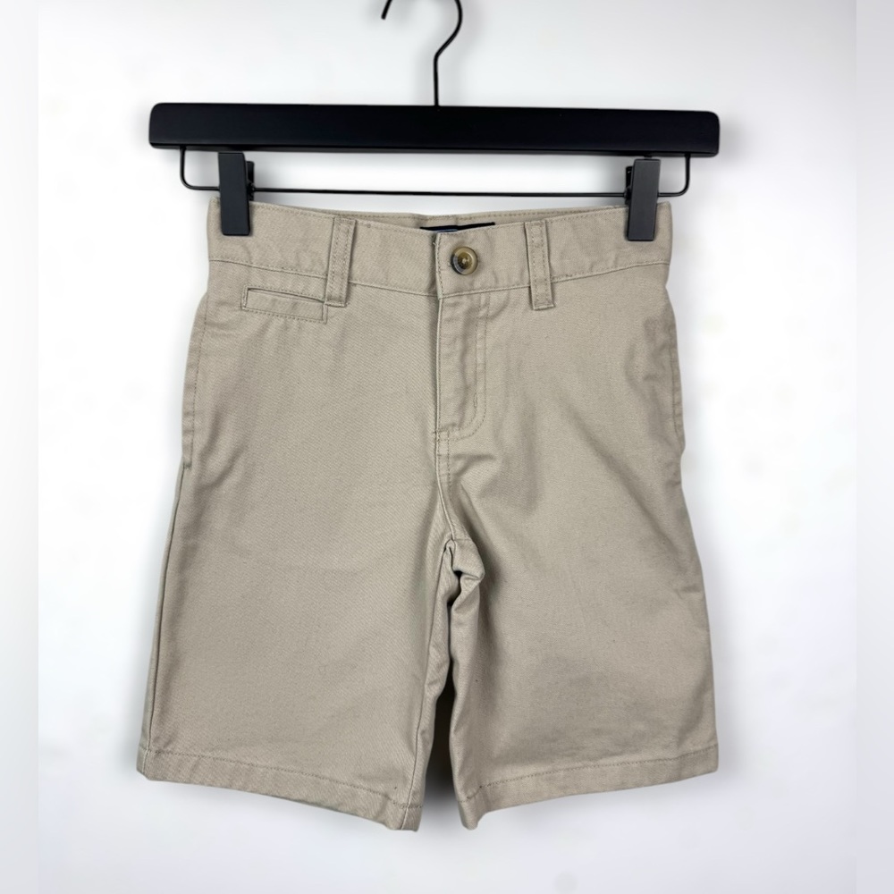 French Toast Boys Size 5 Khaki School Uniform Shorts Adjustable Waist 7” inseam